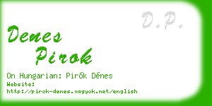 denes pirok business card